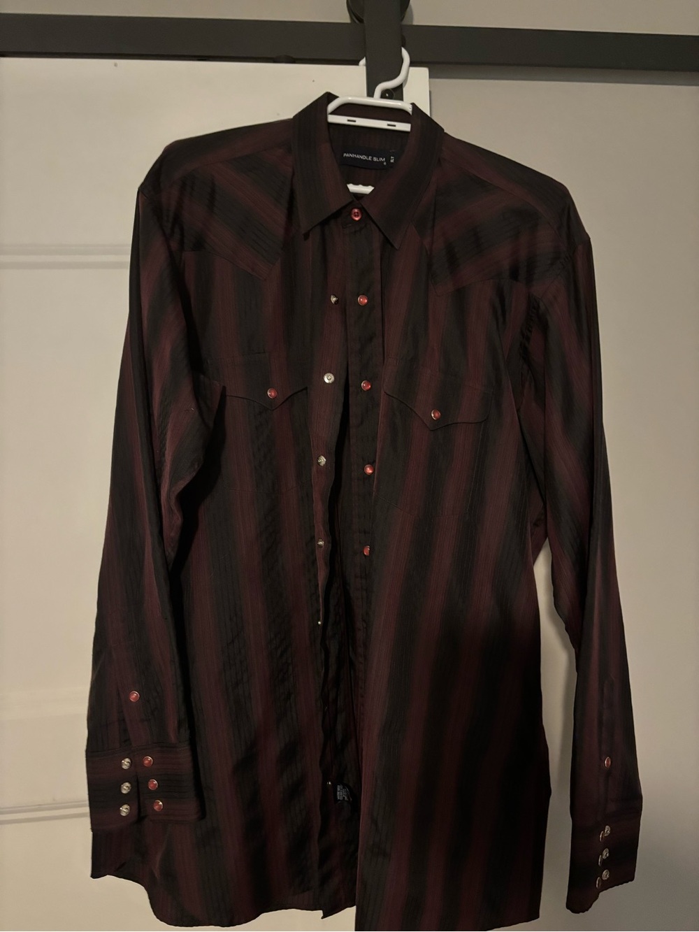 Classic pan handle slim western shirt